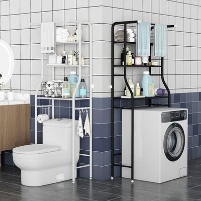 促銷 (null)衛生間浴室置物架落地馬桶架廁所洗手間免打孔洗衣機臉盆收納架子 可開發票