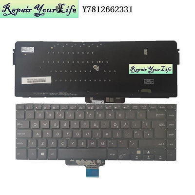 電腦零件華碩VivoBook 15 X510UA/UQ F510UA S510U S5100UQ 背光鍵盤 UK筆電配件