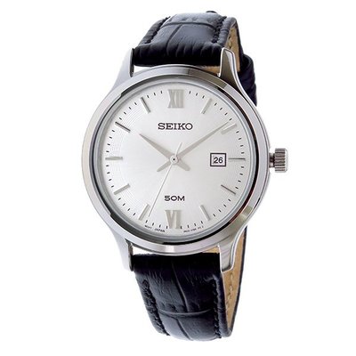 【金台鐘錶】SEIKO 精工錶 復古皮帶白面女錶(SUR703P1) 50米防水