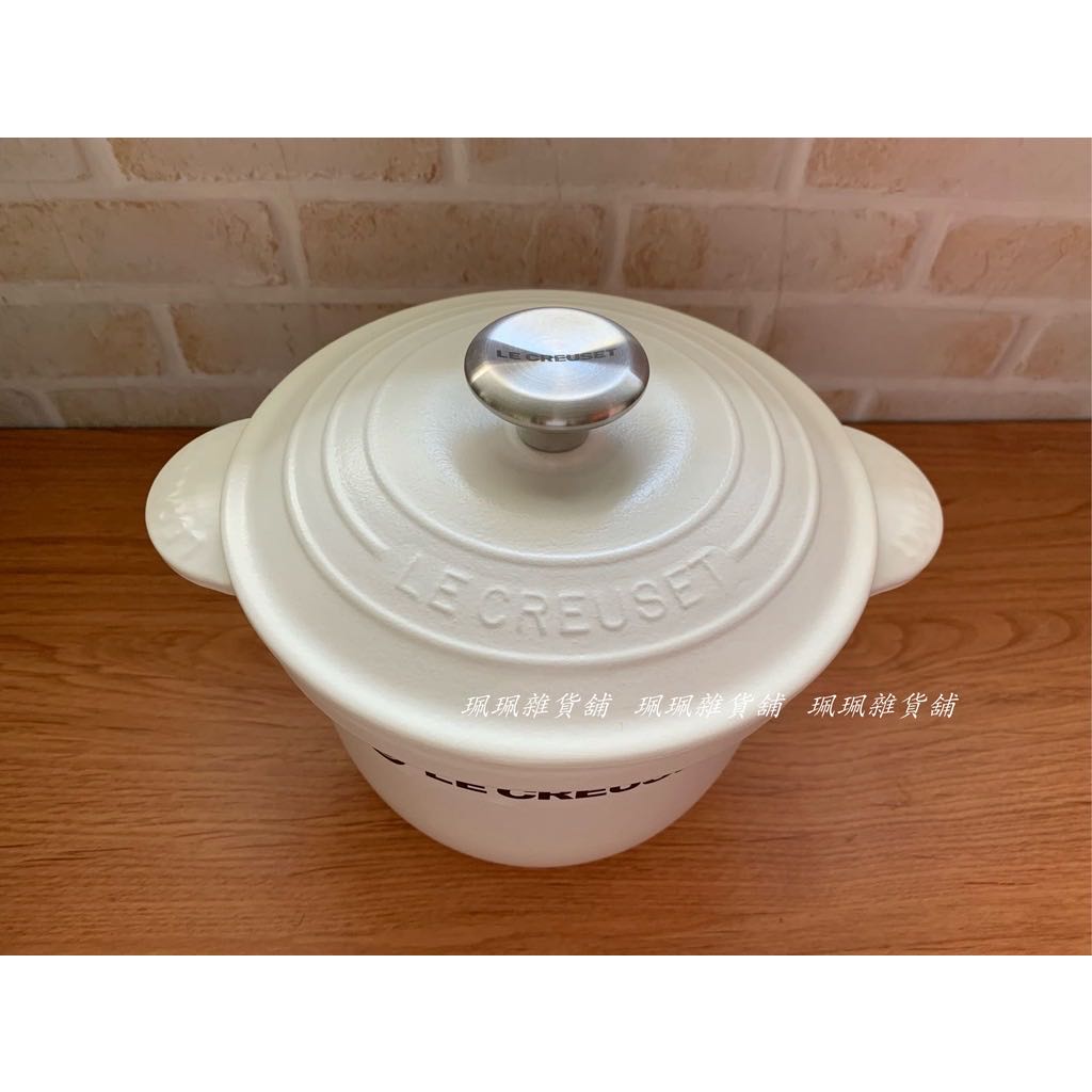 珮珮雜貨舖】全新《LE CREUSET》琺瑯鑄鐵萬用窈窕鍋/飯鍋內鍋黑琺瑯鋼