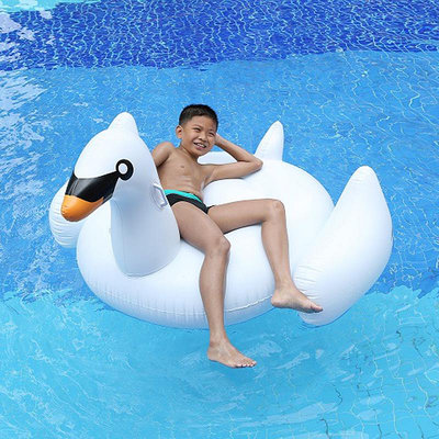 水上設備 游泳 pvc 兒童水上玩具充氣小白天鵝成人沖浪泳圈飛馬浮排彩虹獨角獸