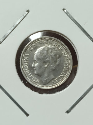 荷蘭1939年威廉敏娜女王10分銀幣好品相–NP