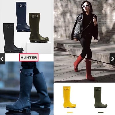 現貨熱銷-2022爆款女雨靴 英國Hunter時尚橡膠雨鞋陳意涵同款男女高筒雨靴防水
