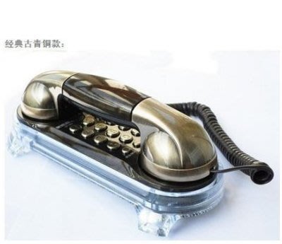 【主機分機均可用】【婷婷小屋】歐式經典復古電話機 精美時尚復古壁掛座機 創意發光邊圈