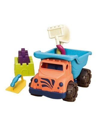 娃娃國【美國B.Toys 交通系列-沙子一卡車】夏日玩水玩沙.車類玩具.角色扮演