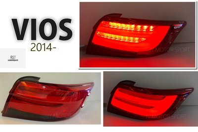 小傑車燈精品-全新 TOYOTA VIOS 14 15 2014 2015 紅白 光柱 雙 導光條 LED 後燈 尾燈