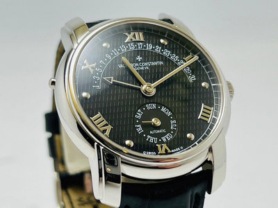 【黃忠政名錶】VC Vacheron Constantine 江斯丹頓 鉑金 245週年紀念錶款 31天飛返日期顯示 37mm 附原廠2000保單及錶盒