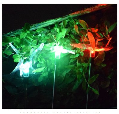 批發太陽能蜻蜓蝴蝶蜂鳥燈 戶外LED花園庭院地插裝飾景觀燈