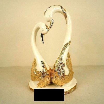 INPHIC-歐式家居裝飾品擺設夫妻情侶鍍金天鵝之吻擺飾工藝品