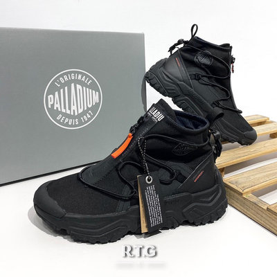 PALLADIUM OFF GRID HI ZIP WP+ 黑色 拉鍊 襪套 輪胎鞋 男女 77169-010