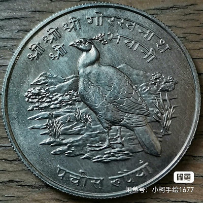 尼泊爾 紀念銀幣 品相如圖 （直徑：38.