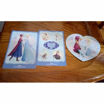 Disney land東京迪士尼樂園飯店Frozen Fantasy冰雪奇緣2017明信片三張 艾莎安娜雪寶