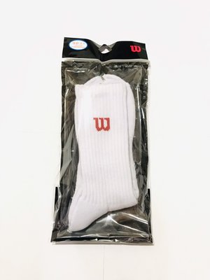 【曼森體育】Wilson 長筒襪 2種顏色 白色 黑色 排汗 透氣 厚底 運動襪 網球襪 襪 socks