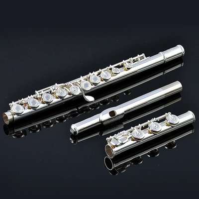 現貨日本774長笛樂器925純銀管體17孔 開孔 B尾 法式按鍵通用 專業可開發票