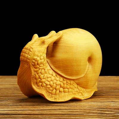 小黃楊木雕蝸牛半手工實木制工藝品 DIY創意可愛把玩件小葉黃楊木