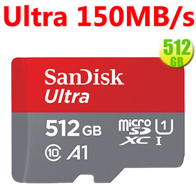 SanDisk 512GB 512G microSD【150MB Ultra】SDXC A1 C10 記憶卡