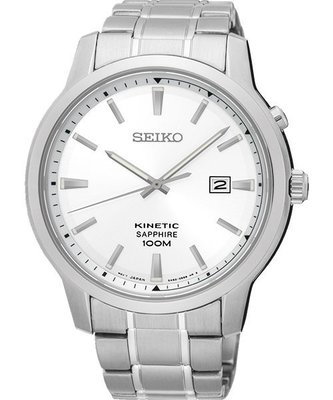 SEIKO KINETIC 紳士型男人動電能腕錶(SKA739P1)-銀/44mm5M82-0AX0S