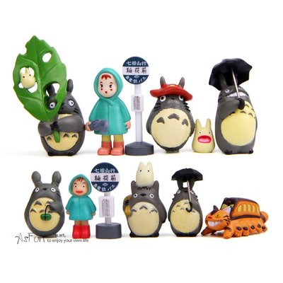 《AsFun》日本宮崎駿 龍貓 小梅 公車站牌 12件組 大集合 龍貓巴士 擺件 玩具 擺飾 吉卜力