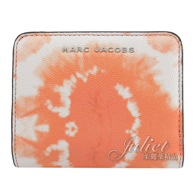 【茱麗葉精品】【全新精品 優惠中】MARC JACOBS 馬克賈伯 專櫃商品 渲染圖騰扣式短夾.甜瓜橘 現貨