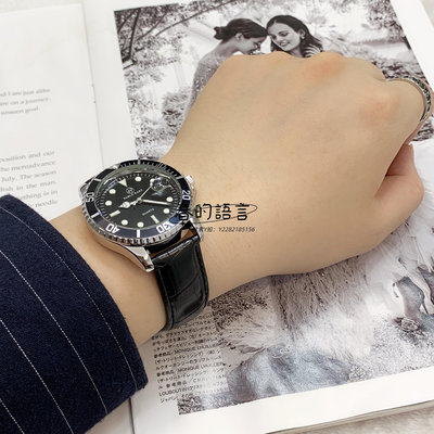 手錶PABLO RAEZ高檔品牌防水真皮手表全新正品黑色夜光商務高級感男表