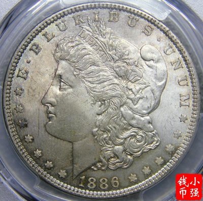幕司收藏屋~PCGS-MS64 美國1886年P版1美元摩根女神銀幣早期年份評級錢幣657