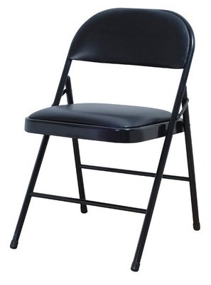 (MCF傢俱工廠)(含稅價)(台灣製)H型橋牌椅/黑皮折合椅/橋牌灰皮折合椅/折疊椅/黑.灰色/台中可自取40年老店