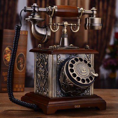 新款老式旋轉盤電話機仿古電話機歐式座機復古田園創意電話機