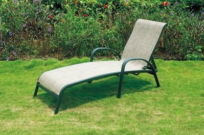 [家事達] 台灣OA-531-3 鋁合金網布躺椅(米白網) 休閒椅 特價