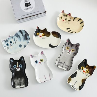 現貨熱銷-日本新款陶瓷可愛卡通小貓咪調味碟/醬油碟/創意碟子/小盤