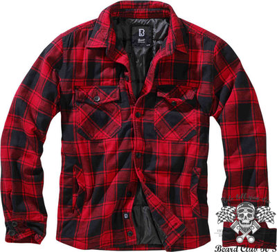 ♛大鬍子俱樂部♛ Brandit ® Lumber Jacket 德國 工裝風格 伐木工 保暖 外套 黑/紅 格紋
