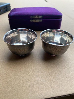 日本回流 純銀杯 茶杯 手捶紋酒杯 昭和大典1928年近