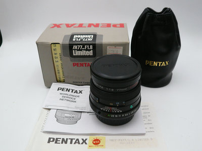*二公主* PENTAX FA 77mm f1.8 Limited - 附B+W保護鏡 - 公司貨 - 盒裝 -