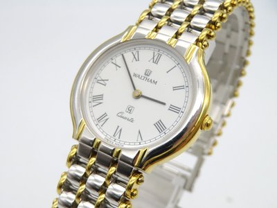 【精品廉售/手錶】瑞士名錶Waltham華生 石英女腕錶/金銀雙色精鋼錶帶甚美*高端靓款*防水*美品
