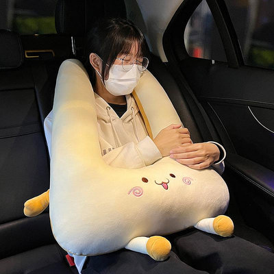 汽車抱枕兒童腰靠枕護頸枕卡通公仔頭枕車用睡枕一對車上睡覺神器