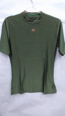 MIZUNO 2016 日本製 系列圓領 短袖緊身衣 (墨綠) 12JAZC9888B 統一獅 球員專用款