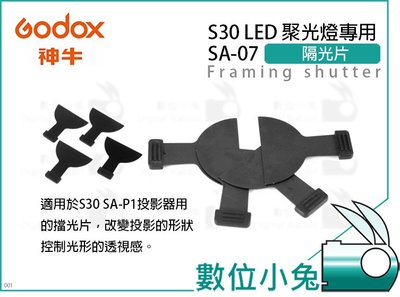 數位小兔【GODOX SA-07 隔光片 Framing shutter S30 LED聚光燈專用】擋光片 公司貨