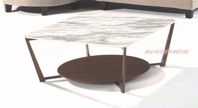 【N D Furniture】台南在地家具-設計款鈦金色電鍍腳爵士白色人造石面大方几/石面茶几YQ