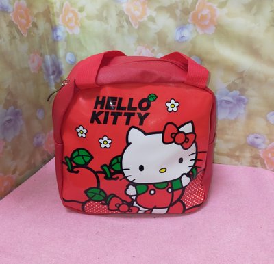 正版 三麗鷗 凱蒂貓 Hello Kitty 方型 PU便當袋 手提袋 收納袋 便當袋 餐袋 手提袋 兒童餐袋