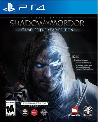 全新未拆 PS4 中土世界：魔多之影 年度完整版 -英文版-Middle Earth Shadow of Mordor