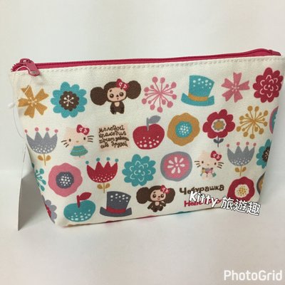 [Kitty 旅遊趣] Hello Kitty 化妝包 凱蒂貓 大耳查布 收納包 手拿包 旅行包 萬用包