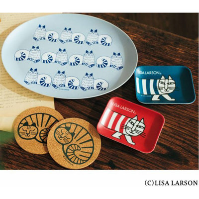 【寶貝日雜包】日本雜誌附錄 LISA LARSON 貓咪大小托盤3入組+杯墊2入組 餐盤 水果盤 點心盤 杯墊組