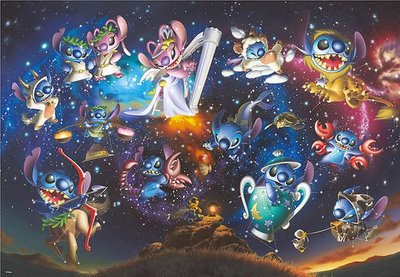 日本正版拼圖 迪士尼 STITCH 史迪奇 莉羅 星際寶貝 12星座2000片絕版拼圖，DG2000-539