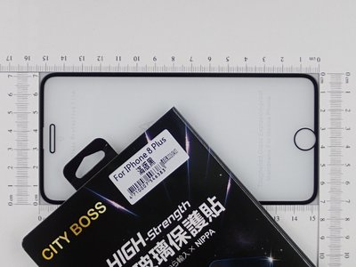 CITY BOSS Apple IPhone 8 i8 plus 螢幕保護貼鋼化膜 大8共用黑 CB滿版2.5D玻璃全膠