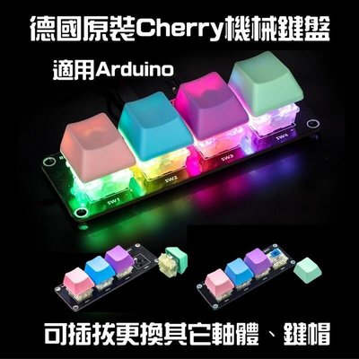 下殺-德國原裝 Cherry 機械鍵盤 按鍵模組 RGB 可調色 4位按鍵 Rainbow LED KEY電路板