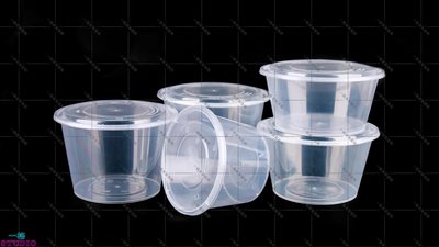 「一格」廠家直銷打包碗一次性透明塑料加厚1000ml圓形打包盒直桶碗麻辣湯