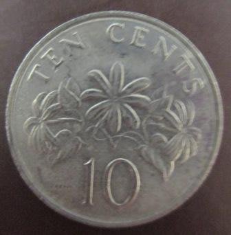 ~SINGAPORE 新加坡  10 TEN CENTS 1989 1990 1991年 錢幣/硬幣三枚~
