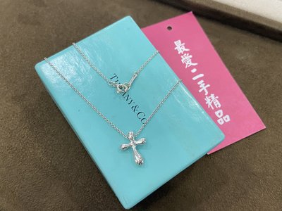 ☆最愛二手精品☆ TIFFANY & Co. 925 純銀水滴十字造型項鍊 XG0833