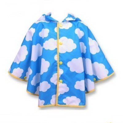 日本進口 Orange bonbon 兒童雨衣 風衣 斗篷型(天空雲朵)
