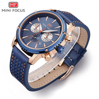 現貨男士手錶腕錶MINI FOCUS福克斯男錶合金手錶商務時尚多功能皮錶帶MF0010G