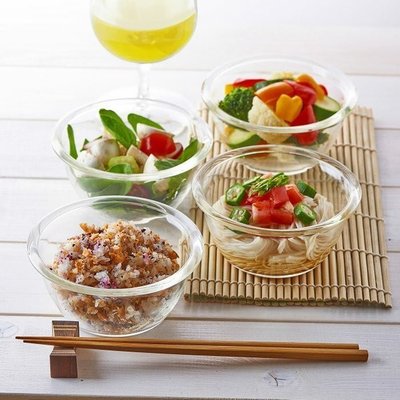 💕哈日媽咪的愛敗日記💕 日本製 HARIO 耐熱玻璃 沙拉缽/調理缽 4入組